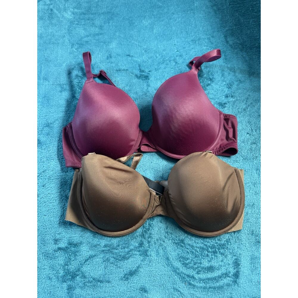 Victorias Secret Bra Size 36D Womens Brown Lot of 2 Multi Way & Wear Everywhere